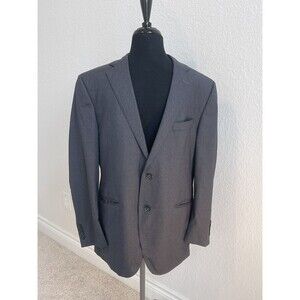 Peter Millar Mens Sport Coat Suit Wool Canada‎ Gray Blue Stripe 40R Union Made